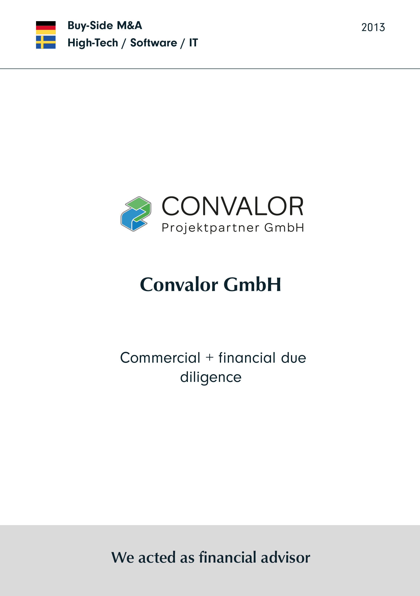 Convalor | Commercial + financial due diligence